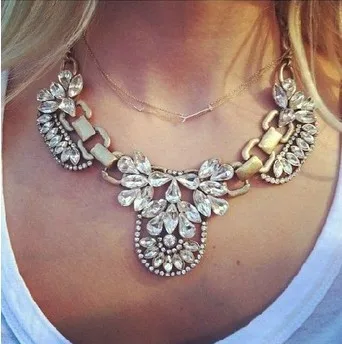 Новые прибытия роскошный дизайн кристалл ретро цепи колье себе ожерелье мода