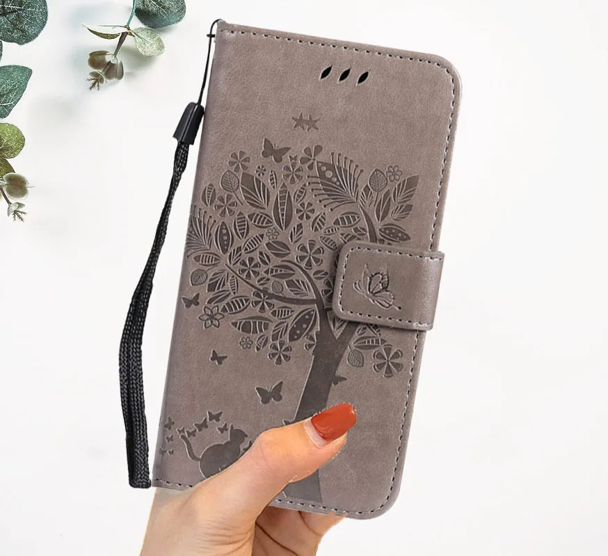 Чехол для Xiaomi Redmi 7, Роскошный PU Чехол-Кошелек, Чехол для телефона Xiaomi Redmi 7A, задняя крышка для Xiaomi Redmi 7, чехол с кармашком для карт - Цвет: Серый