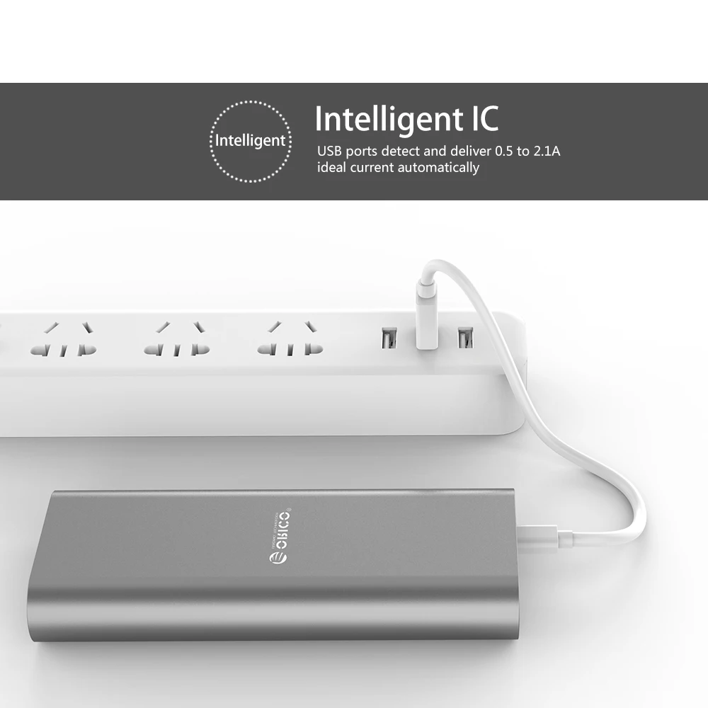 ORICO 20000mAh power Bank Dual 5V 2.1A USB порт внешняя батарея портативное зарядное устройство для