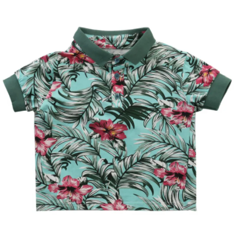 Красивая детская одежда для маленьких мальчиков футболка с цветочным принтом