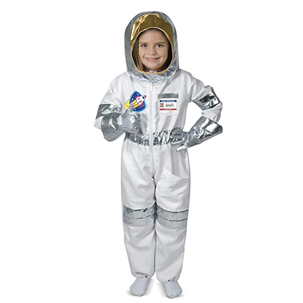 Space Suit Boys &amp Girls Role Play Costume Children Astronaut Jumpsuit Outfit For Halloween Carnival School Day Photos One Size | Детская