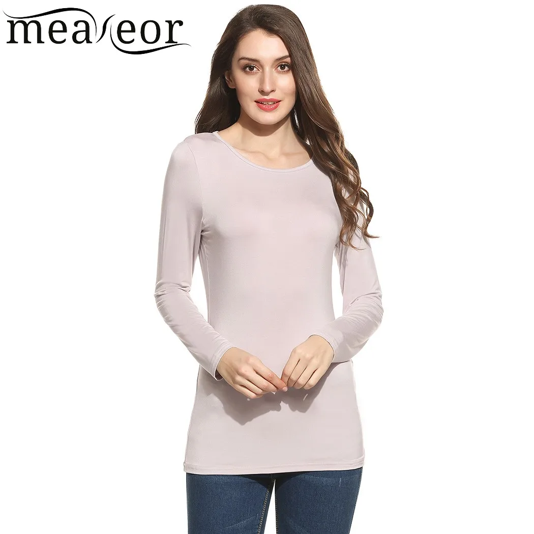 Meaneor женская футболка Новая мода весна осень тройник топы с длинным рукавом