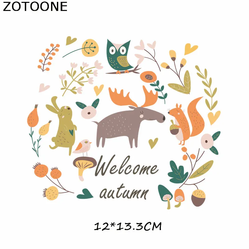 594 ZOTOONE Цветочные нашивки в форме животных для одежды Сделай Сам Тепловая передача термопечати для футболок Наклейки Аппликации железные наклейки подарки - Цвет: 594