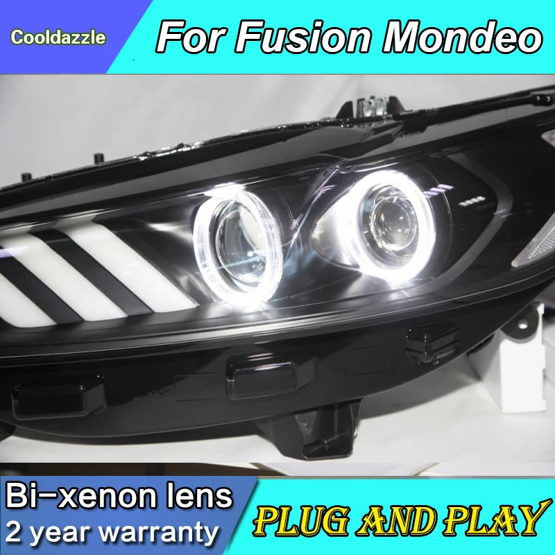 Титановые светодиодсветодиодный фары для FORD FUSION MONDEO с динамическим поворотом