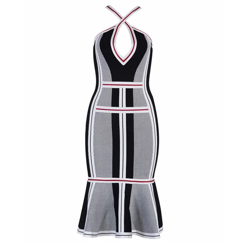 Новейшая мода праздничное платье повязка знаменитости женское на бретельках с v