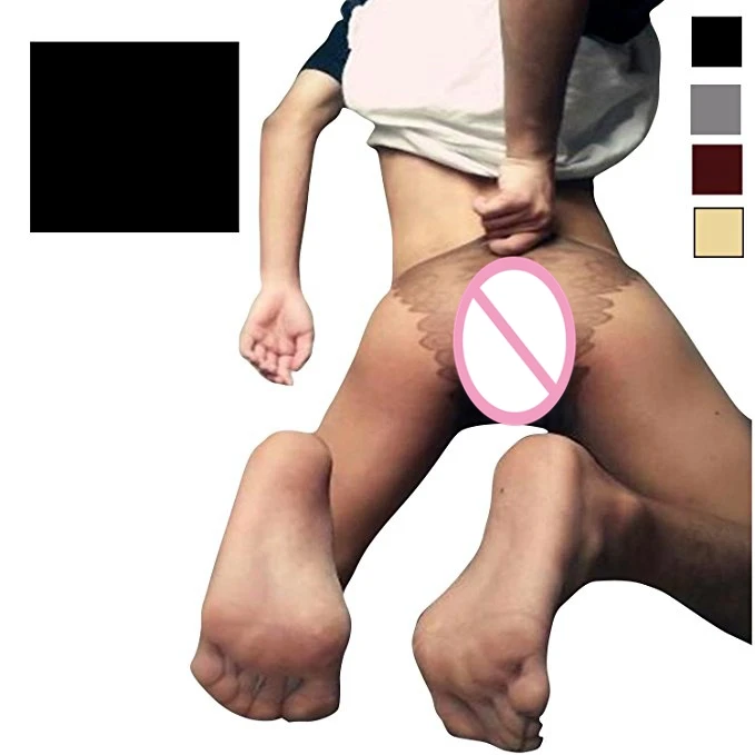 

HIMEALAVO Men's Sheer Control Top Tights Back Seam Compression Pantyhose Socks