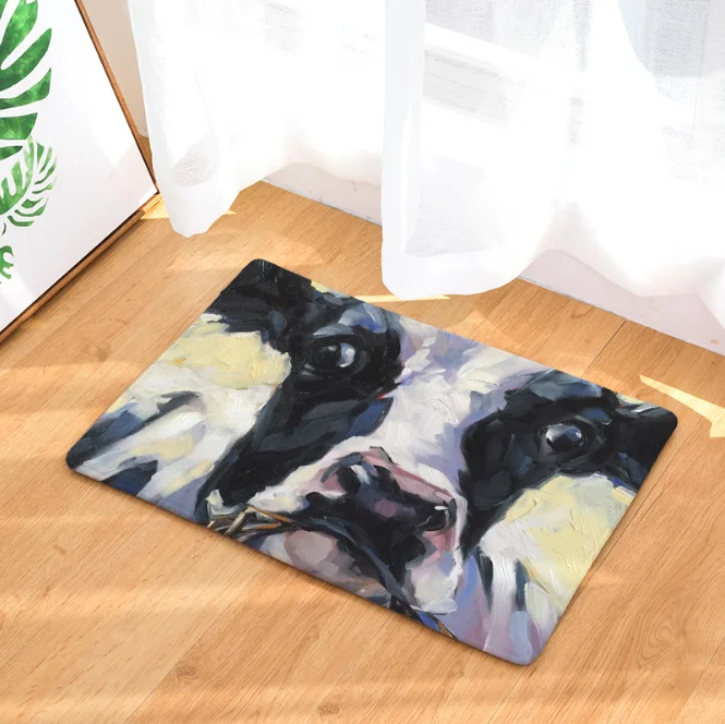 Зеленый Коврик для двери с рисунком собаки, кошки, коровы, свиньи, для ванной, кухни, ковер, декоративный, противоскользящий, коврики для комнаты, автомобиля, пола, бара, двери, домашний декор, подарок - Цвет: Зеленый
