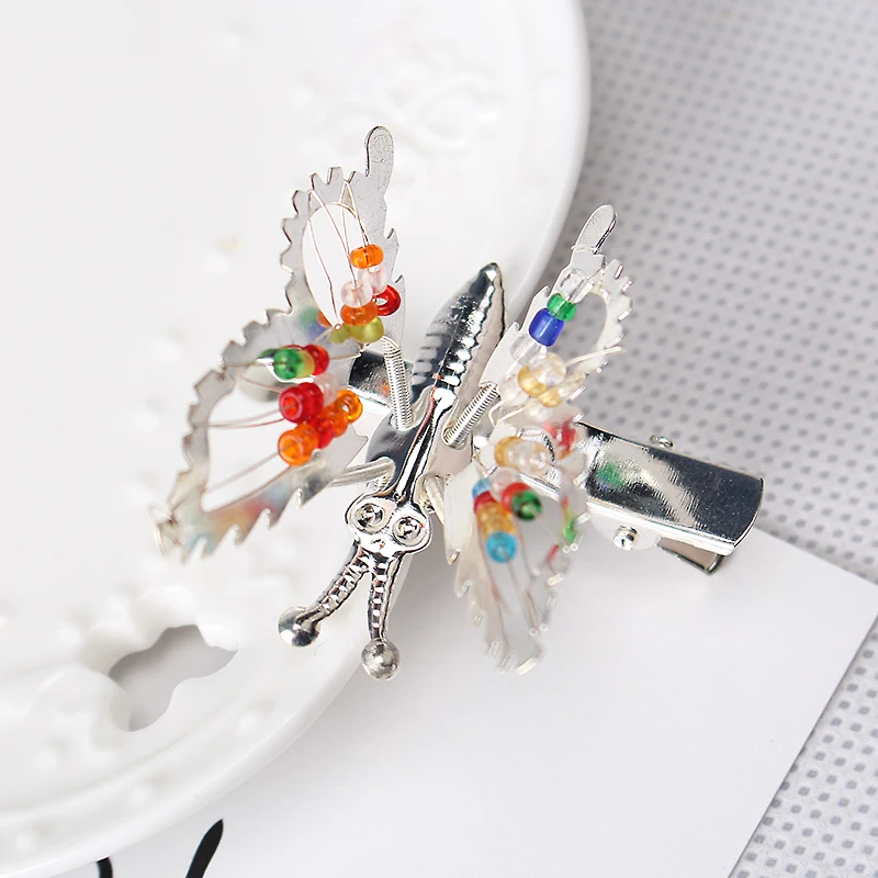 1 пара золотых заколок для волос с подвижной бабочкой украшения 45*45 мм аксессуары