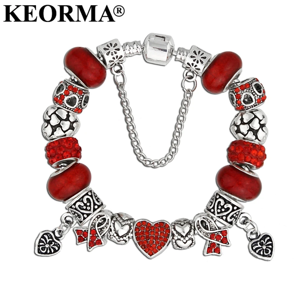 KEORMA 2017 Новый розовый браслет с ленточкой 5 видов цветов сердечко браслеты