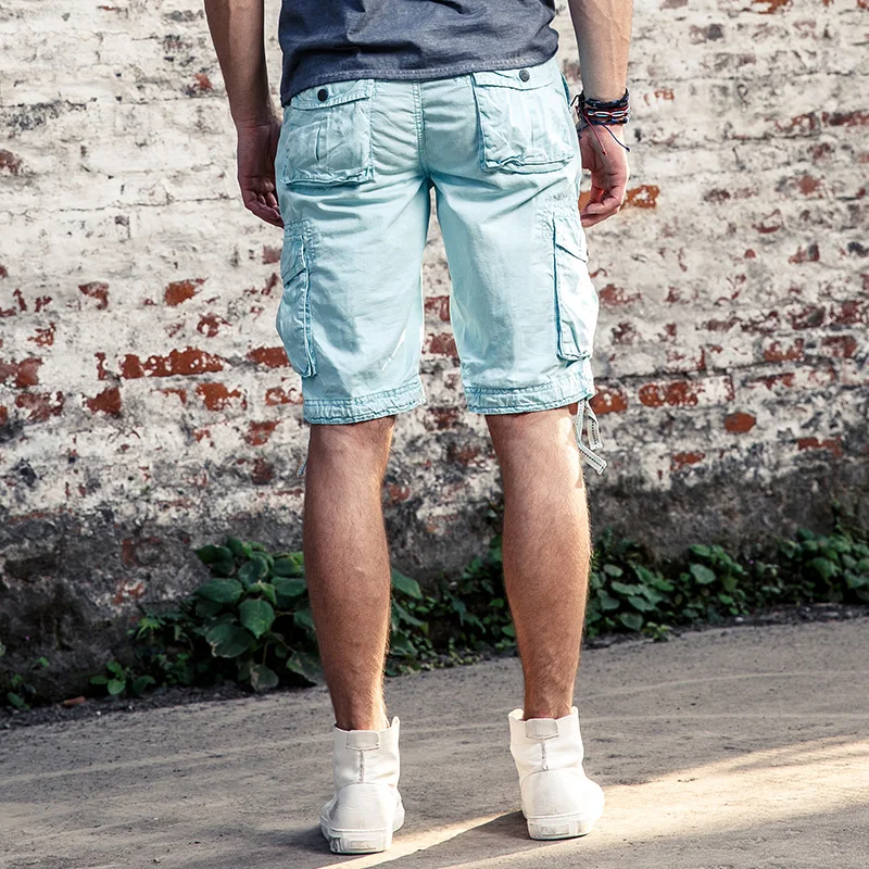 Шорты-карго мужские камуфляжные свободные с несколькими карманами в стиле