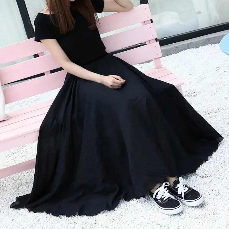 Женские юбки хлопок и линия длинная юбка макси для девочек винтажные летние