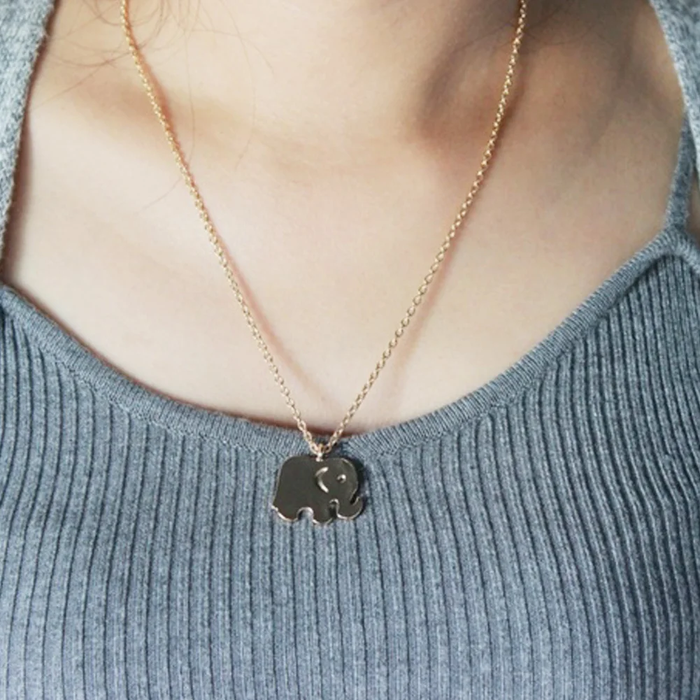 Винтажное Сверкающее хорошее счастливое слон Золотое Ожерелье Подвеска цепочки