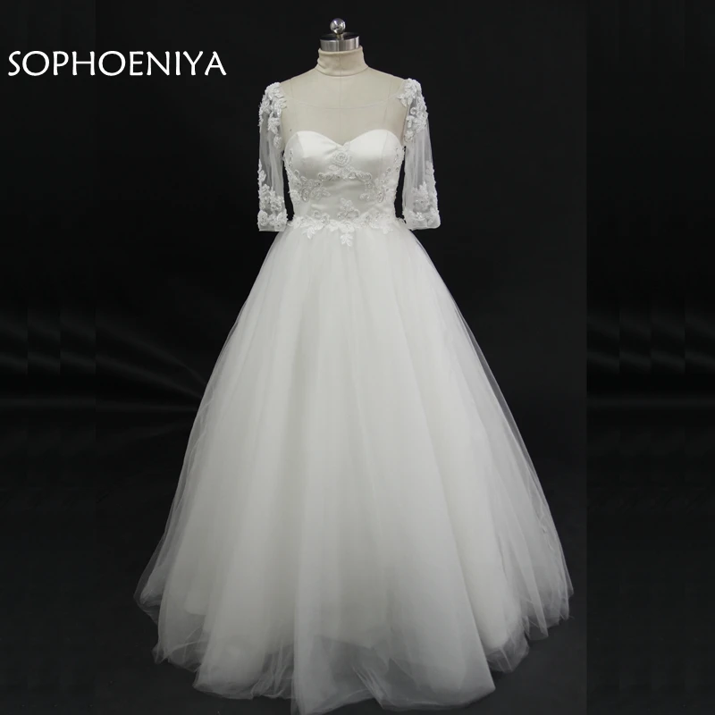 

Vestidos De Novia Custom made Long sleeve Wedding dress 2021 Beaded Lace Wedding gowns Plus size casamento robe de mariee