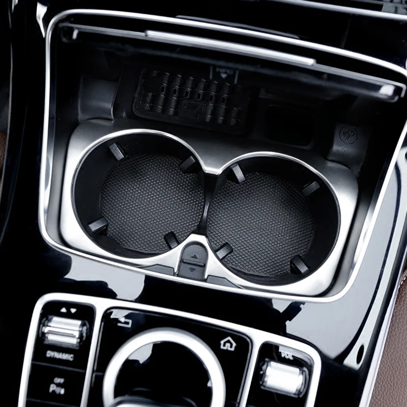 Car Styling Water Cup Holder Frame Trim Sticker For Mercedes Benz C Class W205 C180 C200 C300 GLC Interior Auto Accessories | Автомобили и