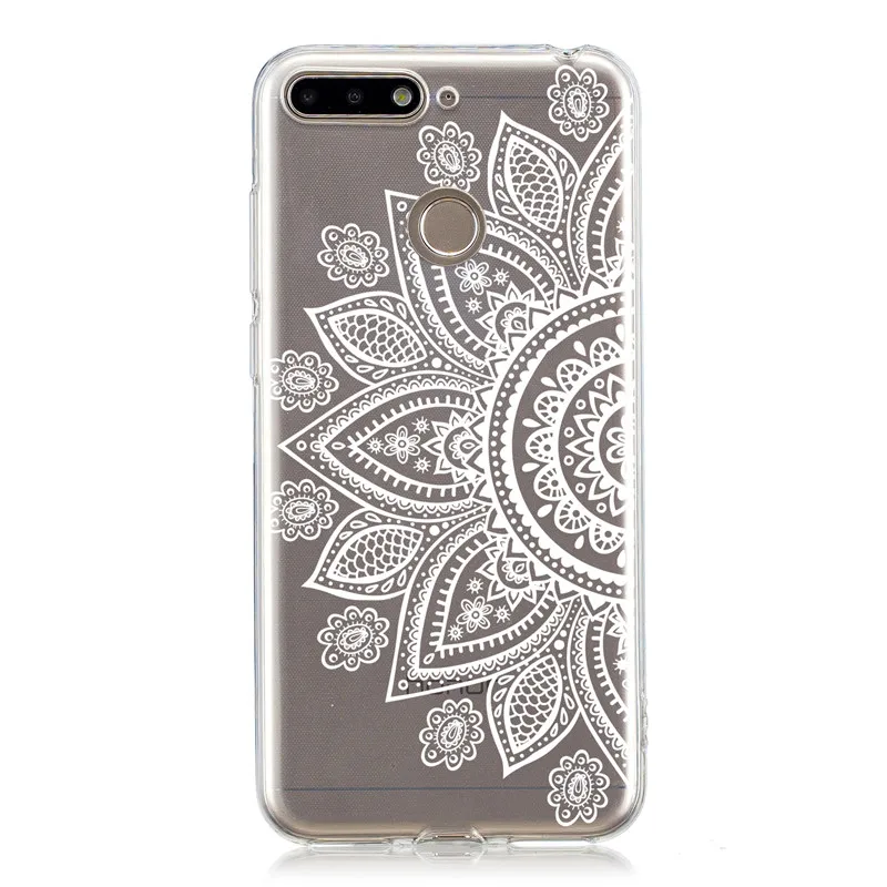 D Чехол для Coque Huawei P20 Lite P30 Pro Mate 20 Lite Honor 10 7A 7C Pro P Smart Y6 Чехлы цветок Мягкий силиконовый чехол - Цвет: D