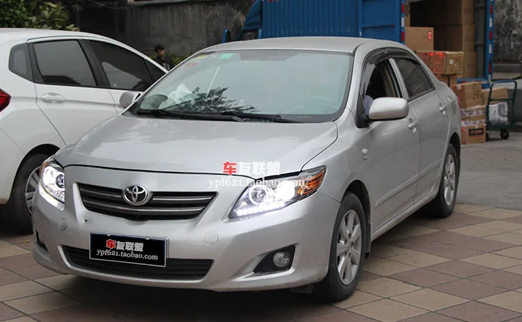 Высококачественный чехол для автомобиля для Toyota corolla 2007-2011 светодиодный головной светильник DRL Дневной ходовой светильник биксеноновый HID