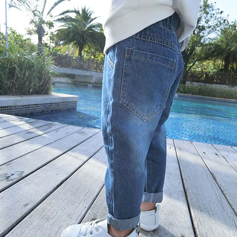 Hzirip Новинка 2017 года Демисезонный Модные джинсы для девочек длинные Брюки Кот