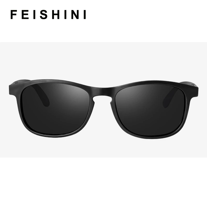 Мужские Винтажные Солнцезащитные очки FEISHINI коричневые поляризационные