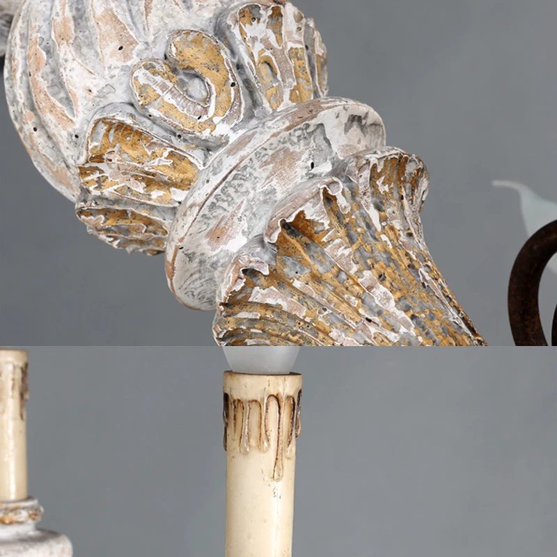 Деревянные люстры винтажная люстра из кованого железа освещение для гостиной