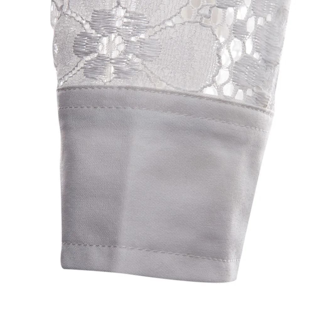 2019 модные мужские рубашки с длинным рукавом шелковые повседневные кружевные