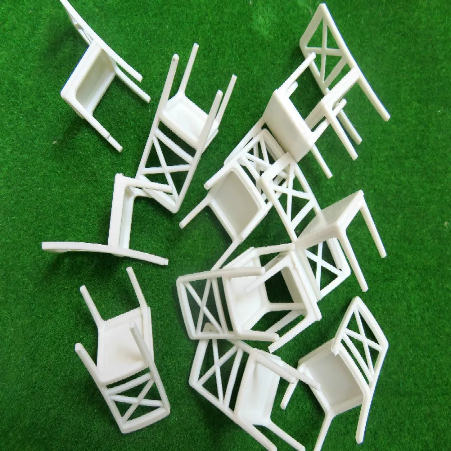 20 штук 1/20 1/25 1/30 ABS пластиковый миниатюрный модель стула DIY строительный песок стол сцена производственные материалы внутренняя мебель