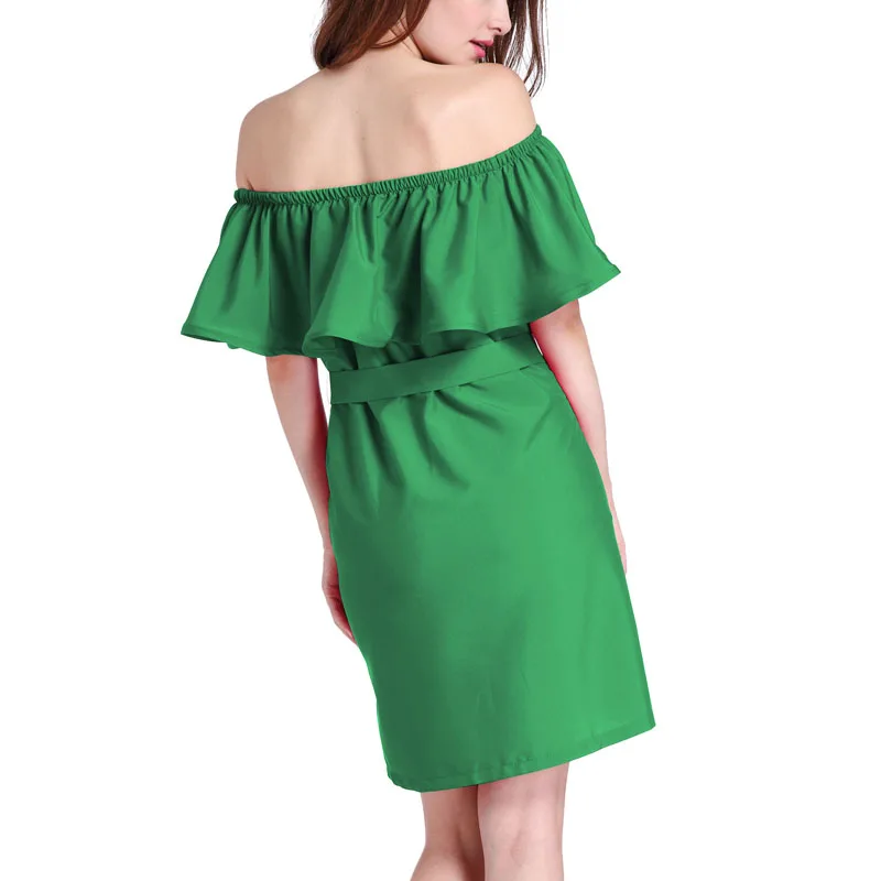 Женское летнее платье с открытыми плечами коротким рукавом | Женская одежда