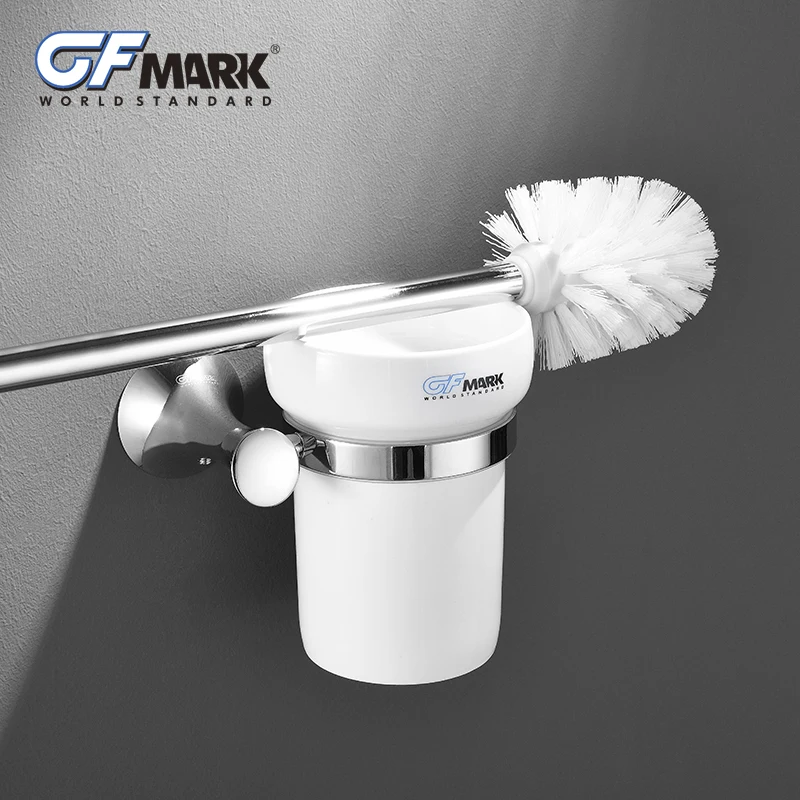 

Хромированные держатели для туалетных щеток GFmark с керамической чашкой, держатель для туалетных щеток из цинкового сплава, аксессуары для в...