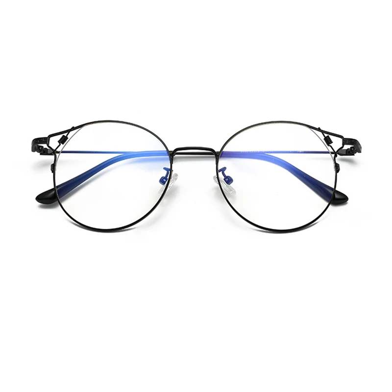 

2019 new round flat mirror fashion art cat ear glasses frame spring decoration can be equipped with myopia glasses frame.