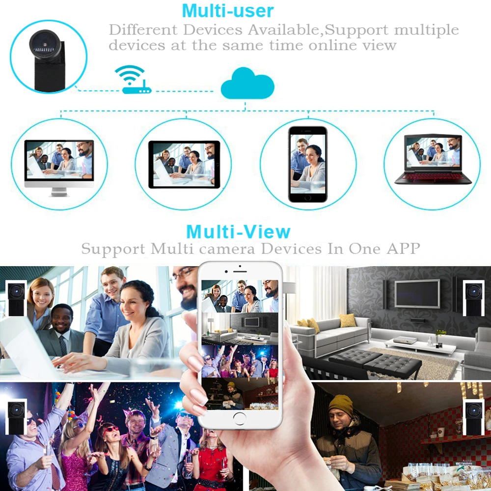 Новинка 1080P Мини Wifi камера P2P 128G TF слот для карты ИК звук видео запись движения