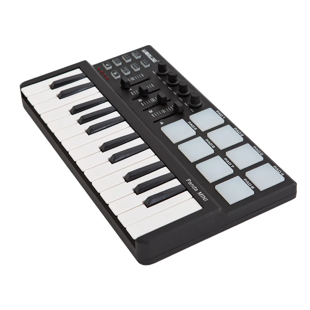 Hot-sale Portable mini 25-Key USB Keyboard and Drum Pad MIDI Controller Many Types of MIDI Keyboard Mats Keyboard Controller