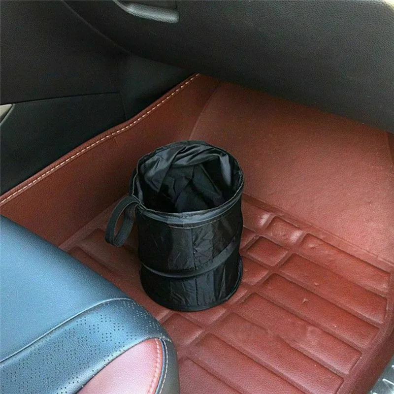 Мини Выдвижная Автомобильная корзина черный ящик для хранения мусорная складная