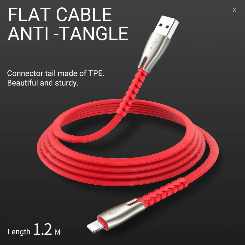 hoco usb кабель для лайтнинг зарядка и передача данных провод юсб для iPhone 7 8 Plus зарядное устройство 2.4A шнур айфон зарядка для айфона зарядник для lightning для айпад зарядный адаптер шнурок к айфон