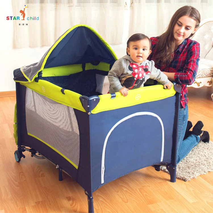 New folding crib Multifunctional game bed Portable bunk bed Baby play bed