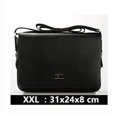 XXL 31x24x8 cm Дизайнерский брендовый портфель кенгуру, Мужская мягкая кожаная сумка на плечо для путешествий, деловая офисная сумка для ноутбука, сумка-мессенджер - Цвет: XXL 31x24x8 cm