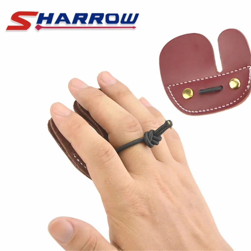 

1pc Archery Cowhide Guard Protective Gear Gloves Bowstring Finger Tab For Right Hand ProtectiveBow Accessories