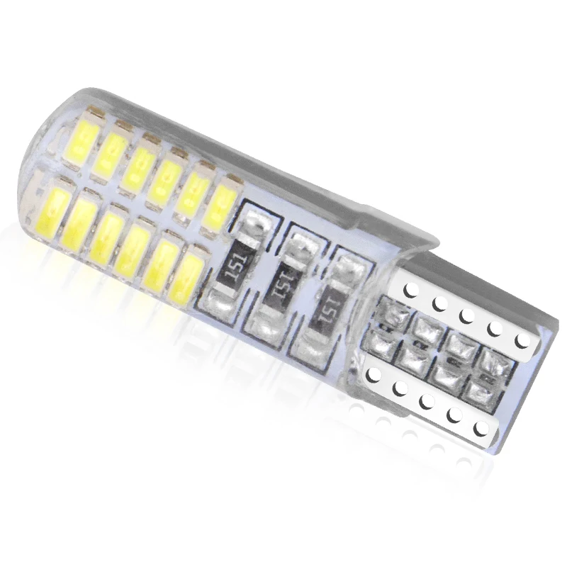 10X Автомобильный светодиодный T10 W5W силиконовый чехол 24 SMD 3014 Светодиодный автомобиль лампа для чтения 192 168 501 24SMD 24 светодиодный автоматический Клин лампочки стояночные огни 12В