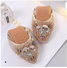 Большие Size31-45; Дизайнерская обувь на плоской подошве со стразами для мальчиков и девочек; Элегантная удобная женская модная мягкая школьная обувь со стразами