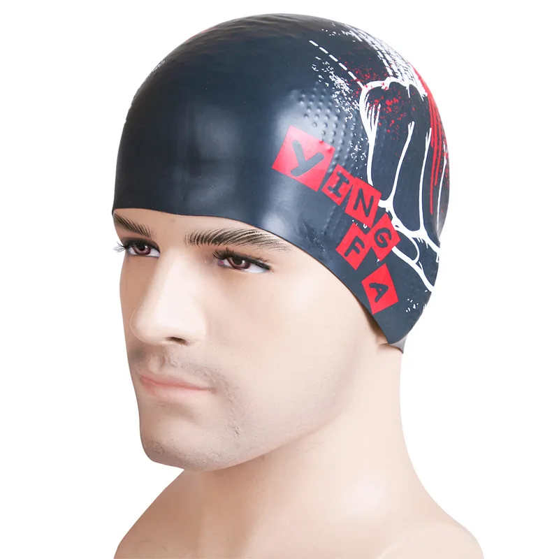 Универсальные мужские и женские черные плавательные шапки 2016 силиконовая