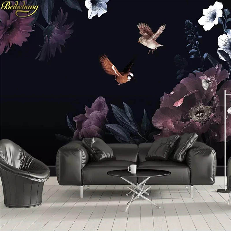 

beibehang Custom Simple atmospheric peony bird Photo Wallpapers For Wall 3 d Living Room Bedroom Shop Bar Cafe Walls Murals Roll