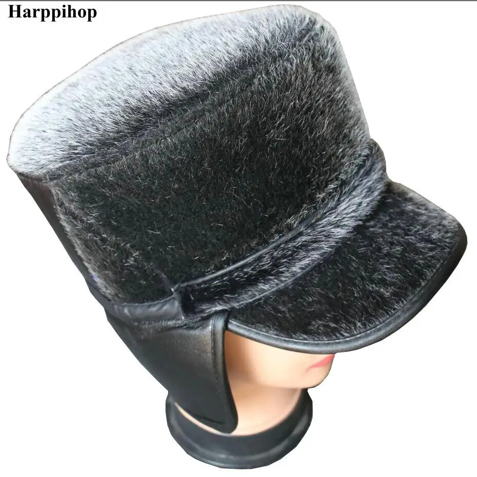 Осенне-зимняя теплая Новая Мужская шерстяная шапка из искусственного меха норки