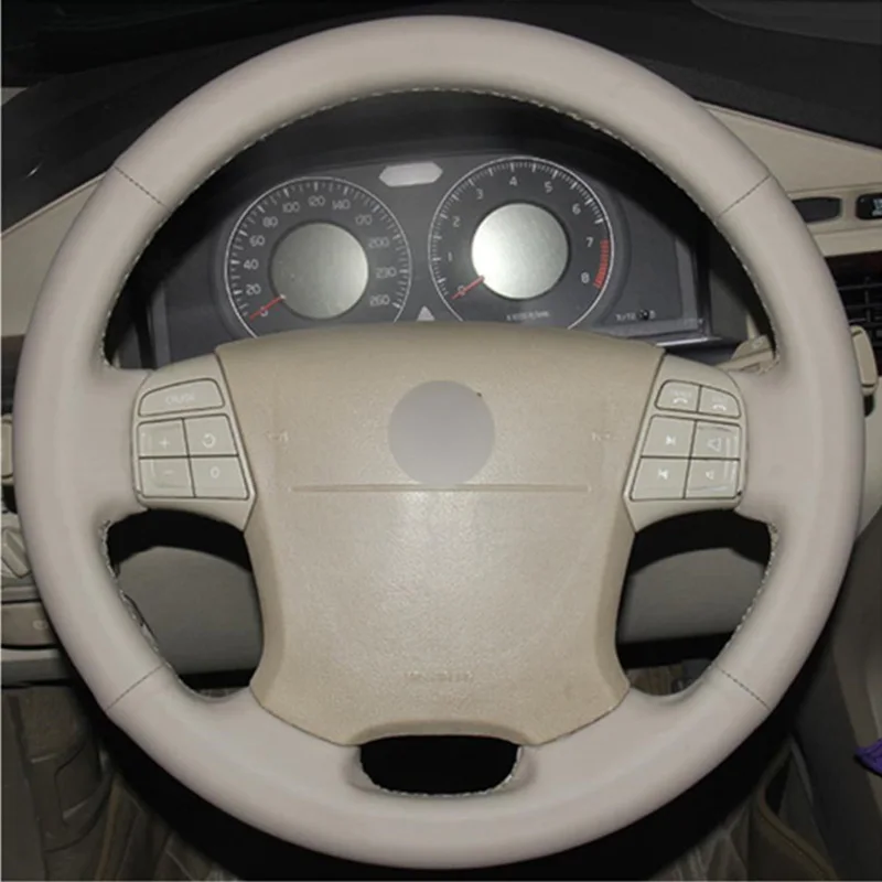 Кожаный чехол для руля Volvo S80 2006 2009 XC70 2007 2010 V70 2009|Чехлы на руль| |