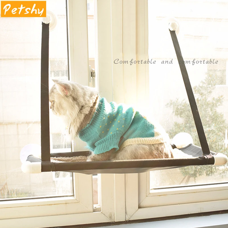 Petshy кошка гамак на окно кровать диван коврик подушка подвесная полка сиденье с всасыванием удобный котенок спальная клетка кровати