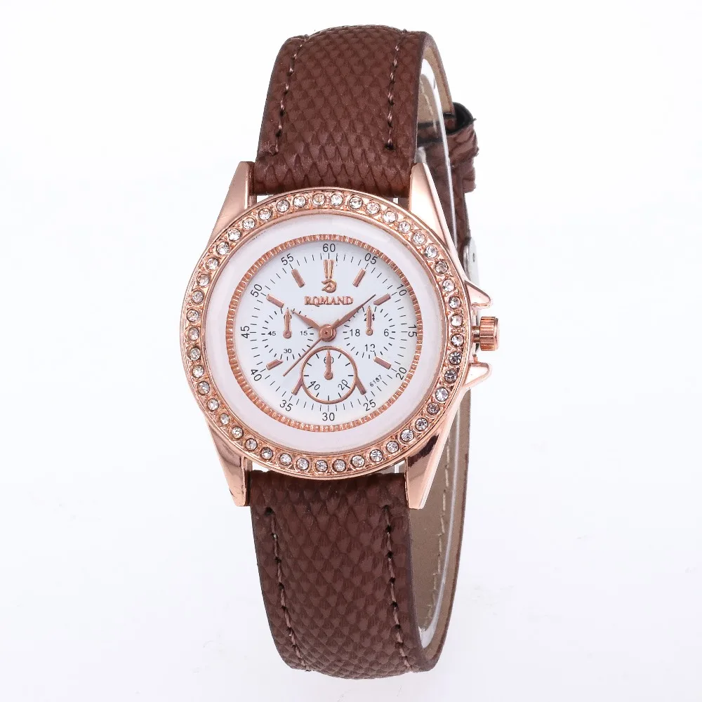 Новые модные женские часы кожаные кварцевые наручные со стразами Reloj Mujer Montre Femme