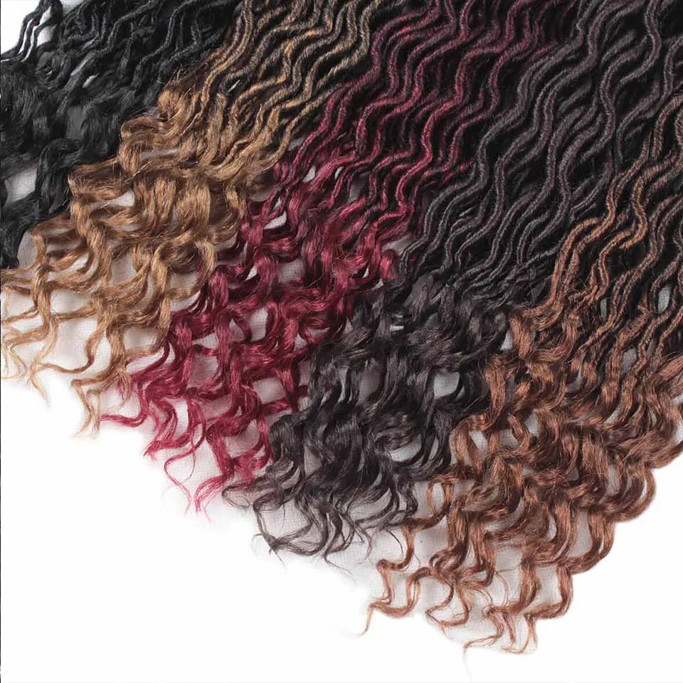 Xtrend, вязанные крючком волосы, синтетические косички, faux locs Curly Crotchet, волосы для наращивания, Meche DREAD, 18 дюймов, богиня, от 1 до 10 упаковок