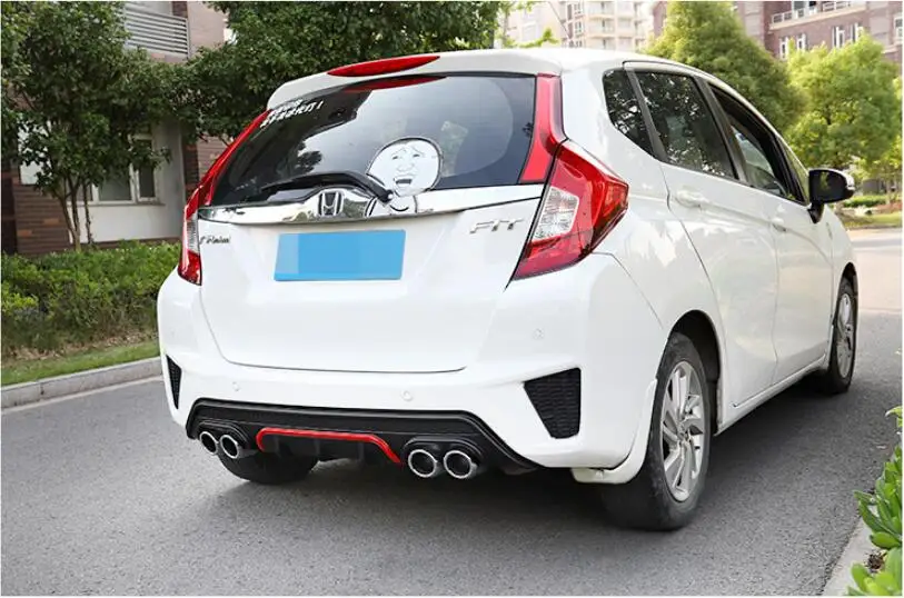 JIOYNG ABS задний бампер диффузор спойлер с выхлопные советы для 14-17 HONDA FIT JAZZ 2014 2015 2016