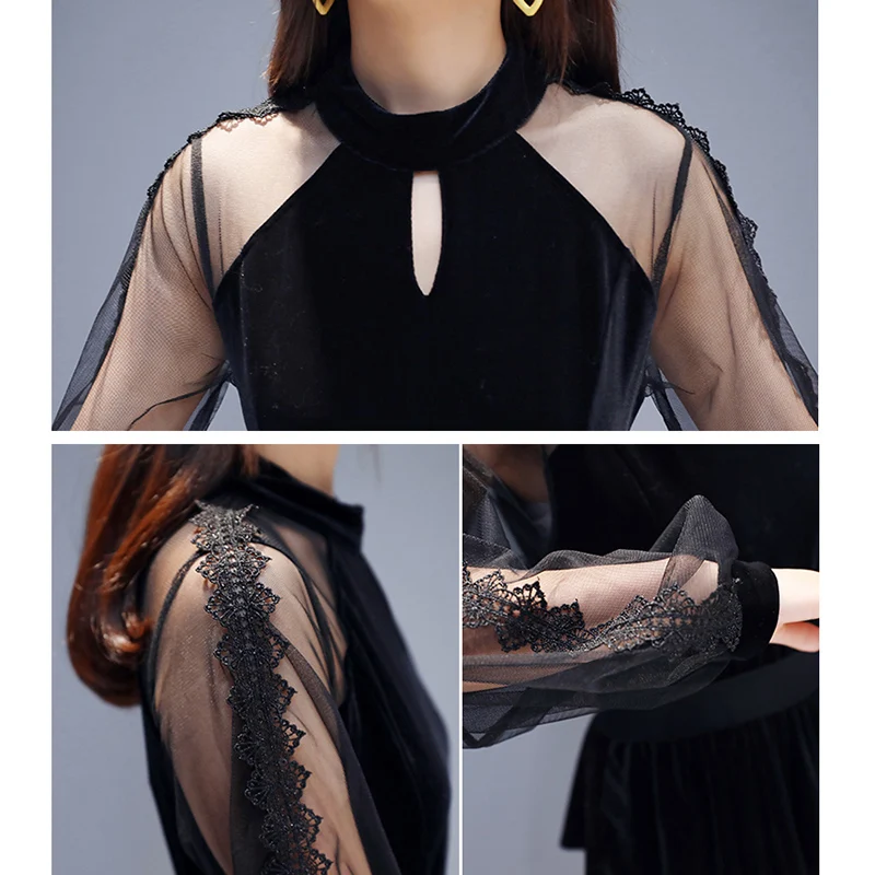 Черное зеленое розовое Золотое бархатное платье для женщин новинка сезона