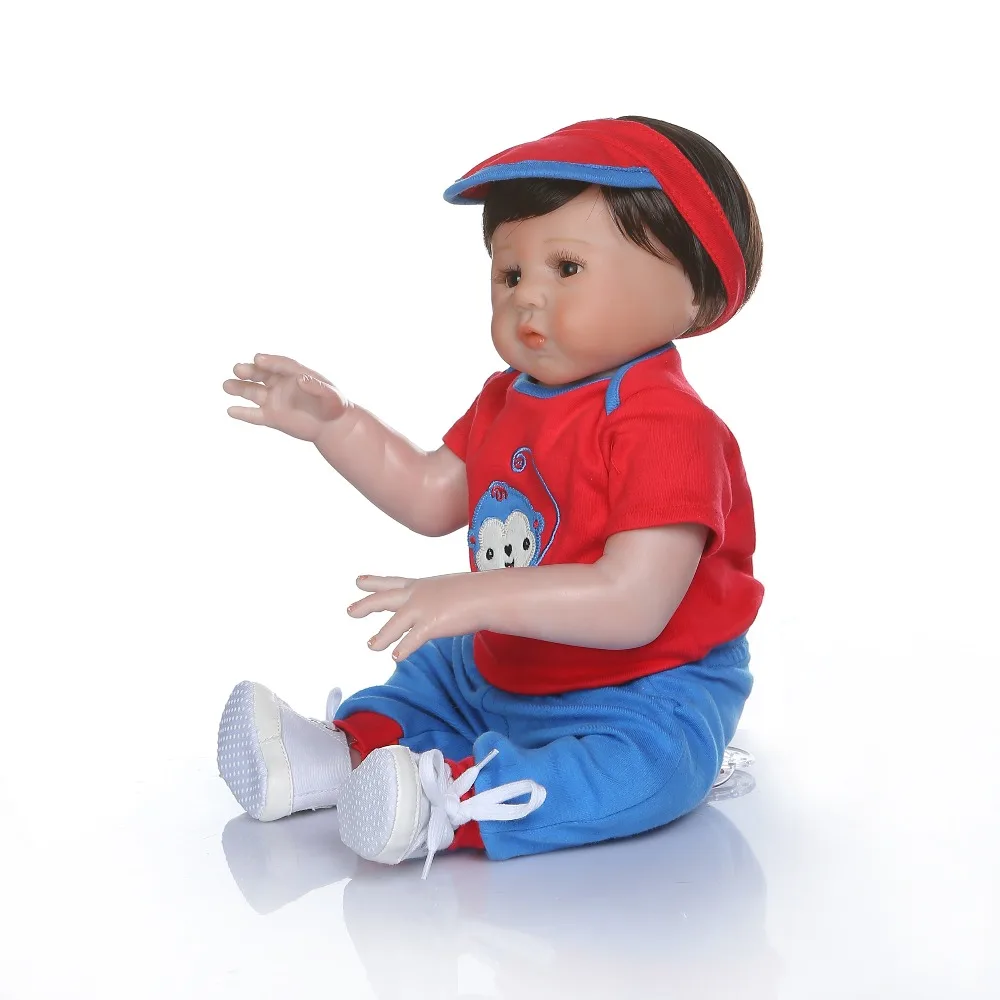 NPK 48 см bebe Кукла Новорожденный ребенок мальчик всего тела силиконовые игрушки для