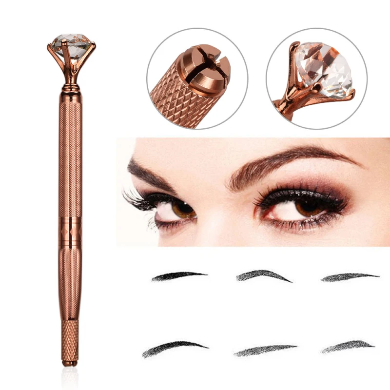 3D бровь Вышивание Татуировка ручка-держатель игл Microblading татуировка бровей и губ ручка с кристаллами алмаз Перманентная Татуировка аксессуары