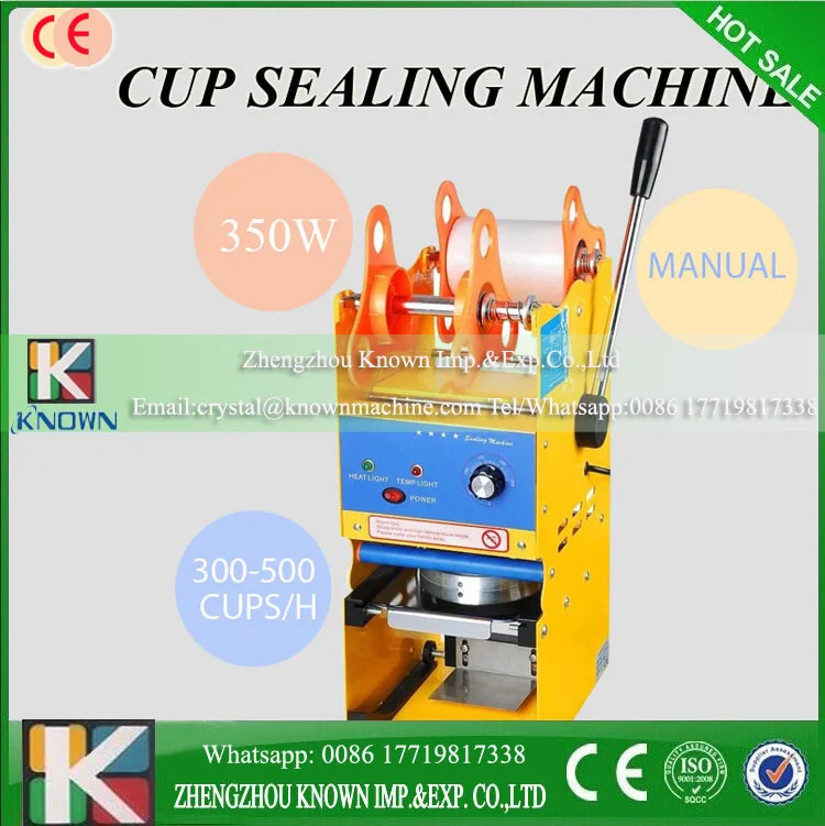 Новая модель 220 В полуавтоматическая машина для запечатывания стаканчиков