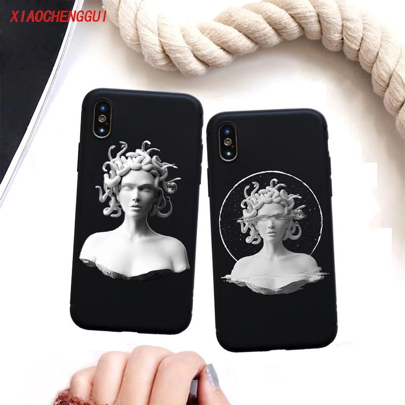Мягкий силиконовый чехол для iphone 11 pro Medusa Vaporwave Glitch Art Coque телефона IPhone 5 6 7 8 Plus X S R